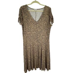 Lovefire Leopard Stretchy Fit and Flare Mini Dress Size XL Animal Print Casual